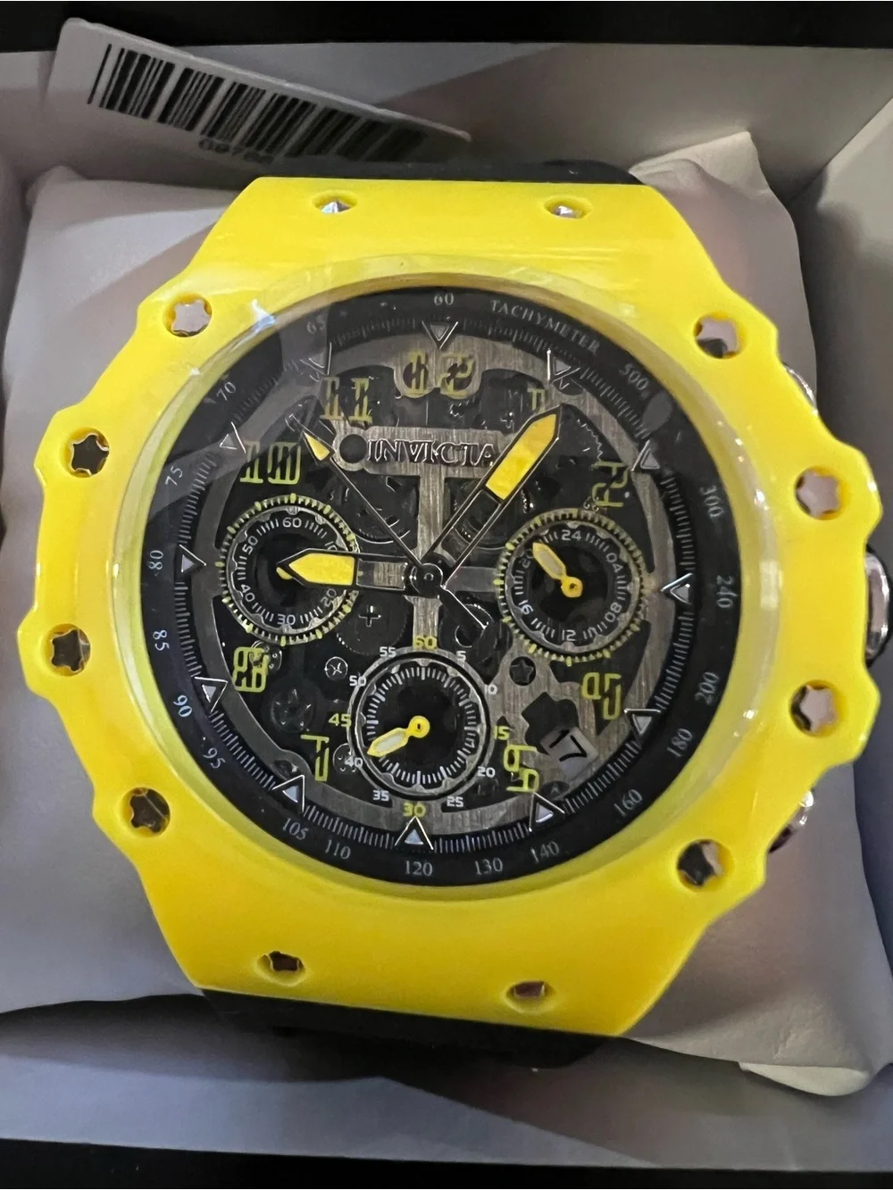 Invicta Racing Valyron Unisex 41mm Yellow Watch NEW!